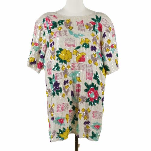 THREE SEQUINNED CLOTHING ITEMS INCLUDING A SEQUINNED DRESS BY CARINA (3)