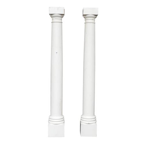 A PAIR OF WHITE PAINTED FIBERGLASS DORIC COLUMNS (2)