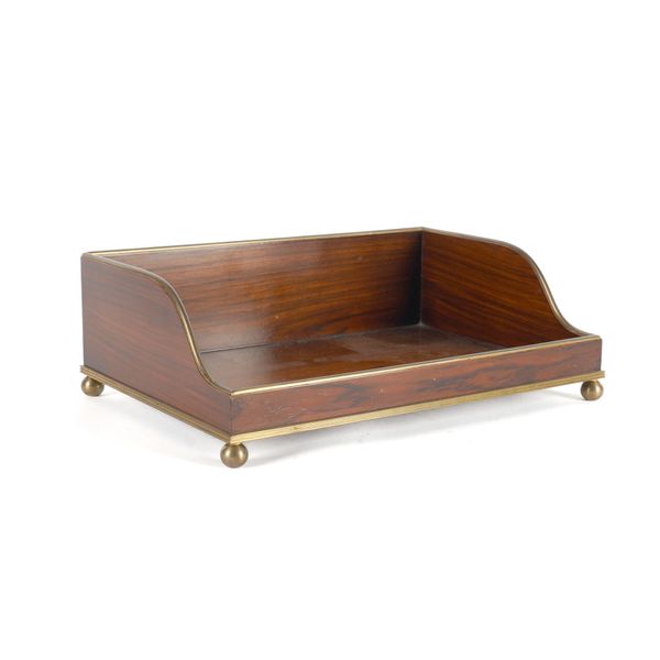ARTHUR BRETT & SONS: A GILT-BRASS MOUNTED ROSEWOOD BOOK STAND