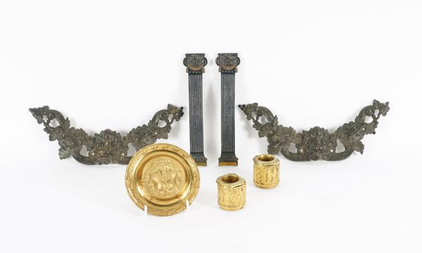 A GROUP OF BRASS MOUNTS (9)