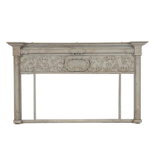 A REGENCY TRIPLE PLATE OVERMANTEL MIRROR