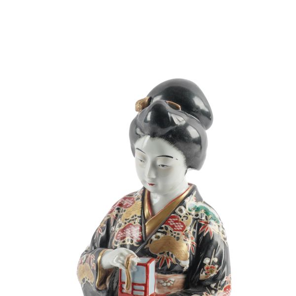 A JAPANESE KUTANI GROUP OF A MOTHER AND CHILD