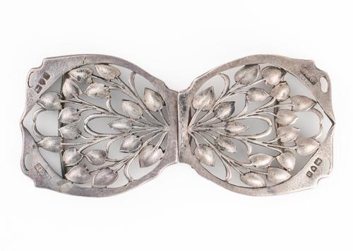 A LIBERTY AND CO SILVER TWO PIECE WAISTBELT BUCKLE