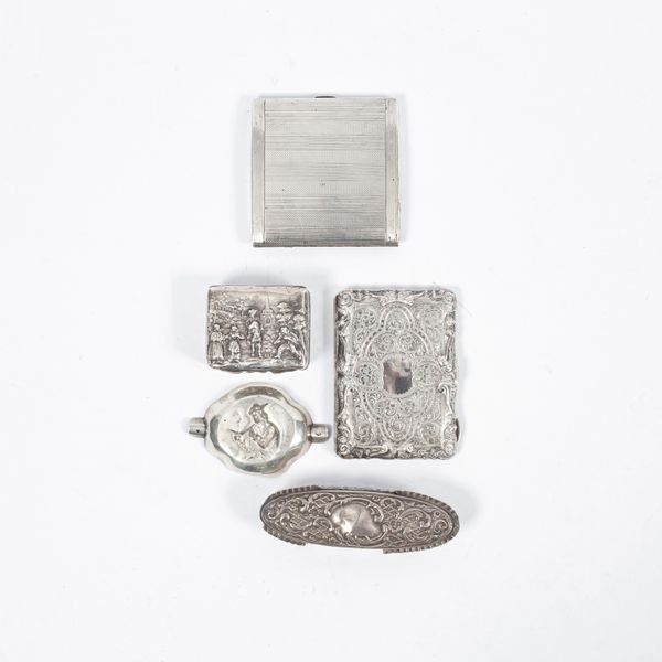 A silver cigarette case