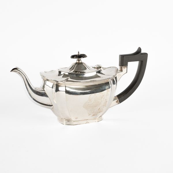 A silver teapot