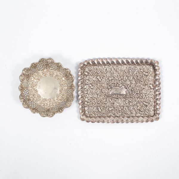 A late Victorian rectangular silver tray