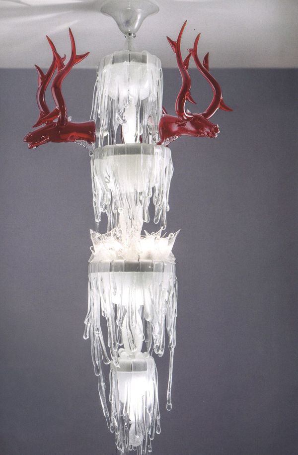 Chandelier Four Red Stags at the Cascade