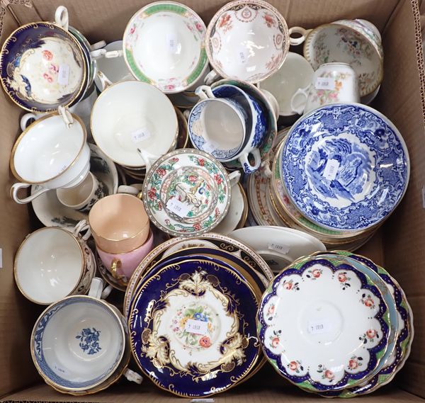 A COLLECTION OF VICTORIAN AND LATER CUPS AND SAUCERS