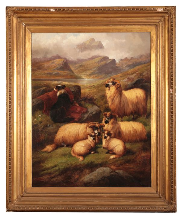 ALFRED MORRIS (1835–c.1896) 'Highland Sheep, Top of Loch Goil'