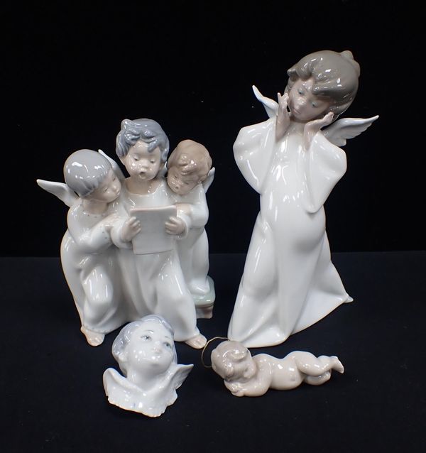 LLADRO: FOUR ANGELIC FIGURES