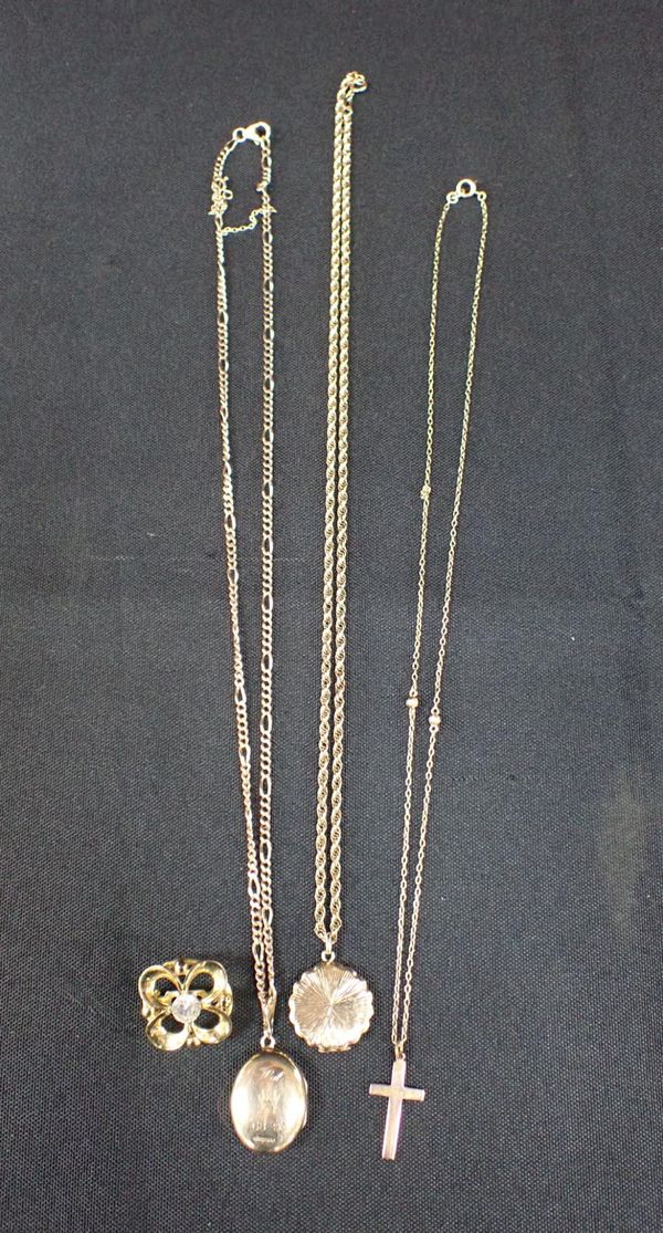 TWO 9CT GOLD LOCKETS AND CHAINS