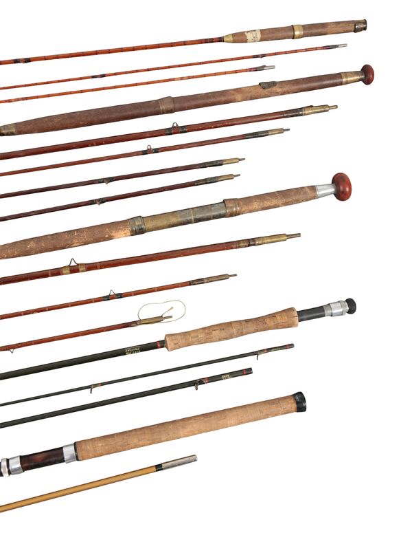 A HARDY "PALAKONA FEATHERWEIGHT" THREE PIECE SPLIT CANE FLY ROD