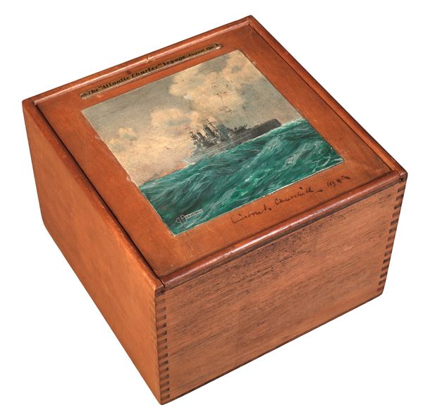 SIR WINSTON CHURCHILL INTEREST: A SIGNED CUBAN CIGAR BOX