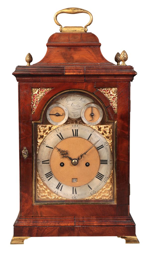 A MAHOGANY BRACKET CLOCK BY RICHARD STYLE OF LONDON