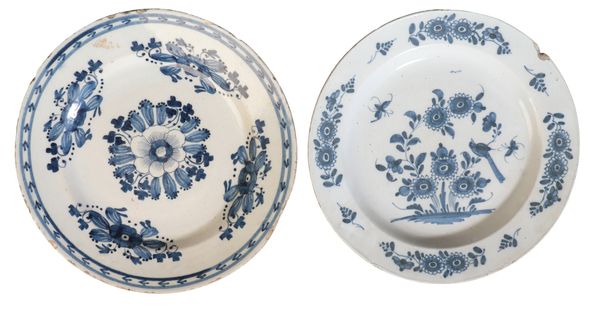 TWO SIMILAR DUTCH DELFT CHARGERS