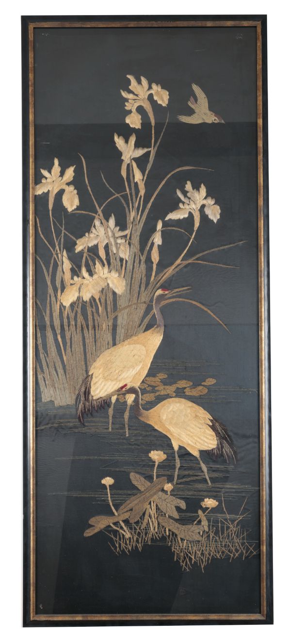 A PAIR OF JAPANESE SILK EMBROIDERIES