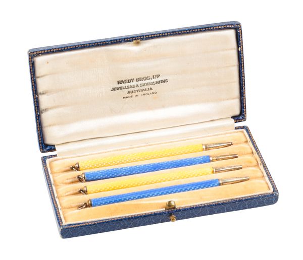 A SET OF FOUR EARLY 20TH CENTURY SILVER PENCILS