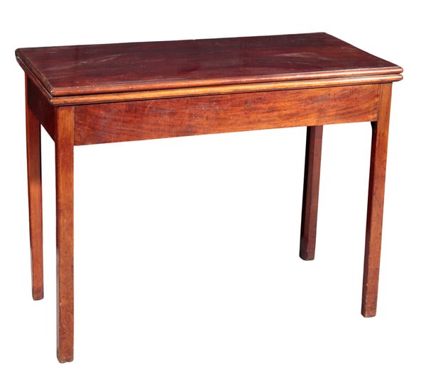 A LATE GEORGE III MAHOGANY CARD TABLE