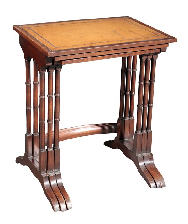A NEST OF THREE MAHOGANY OCCASIONAL TABLES