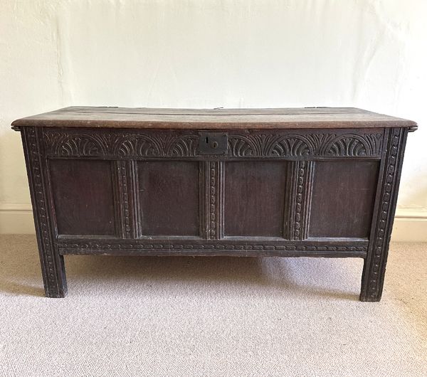 AN ENGLISH OAK COFFER