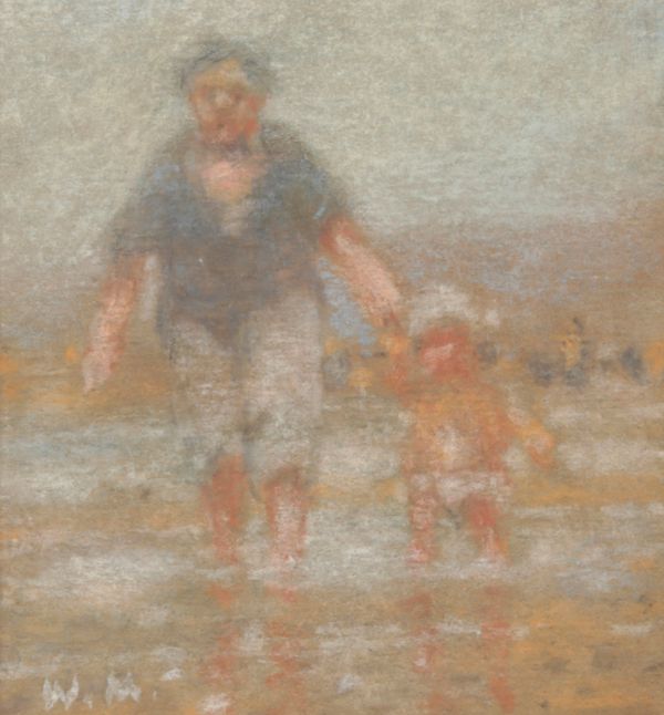 *WILLIAM MASON (1906-2002) 'At the Seaside with Grandad'