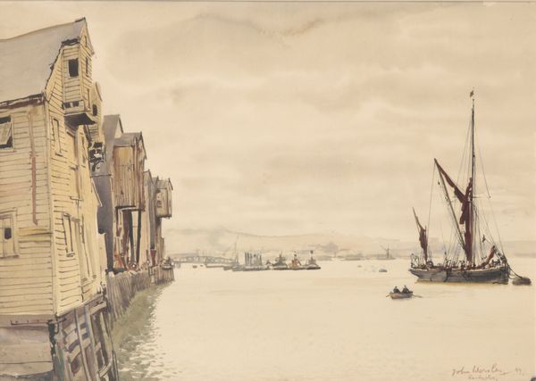 *JOHN WORSLEY (1919-2000) 'Thames Barge in the Medway, Rochester'