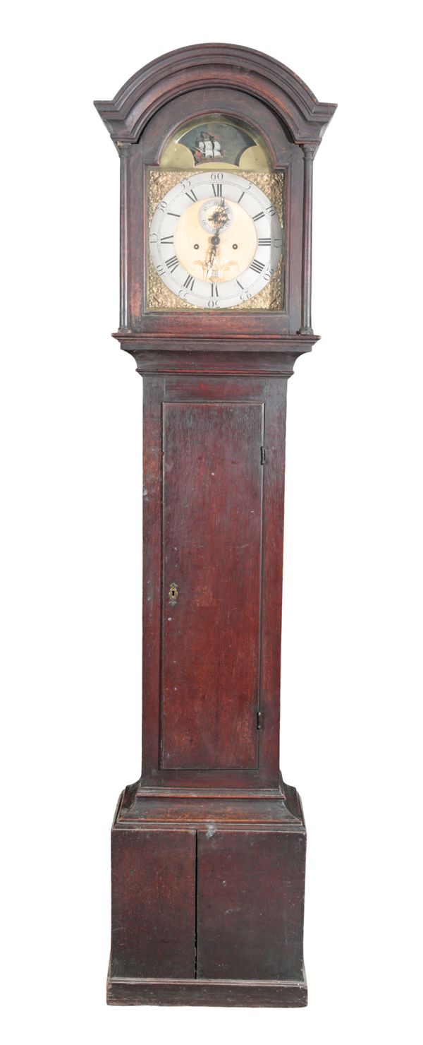 A GEORGE III OAK LONGCASE CLOCK