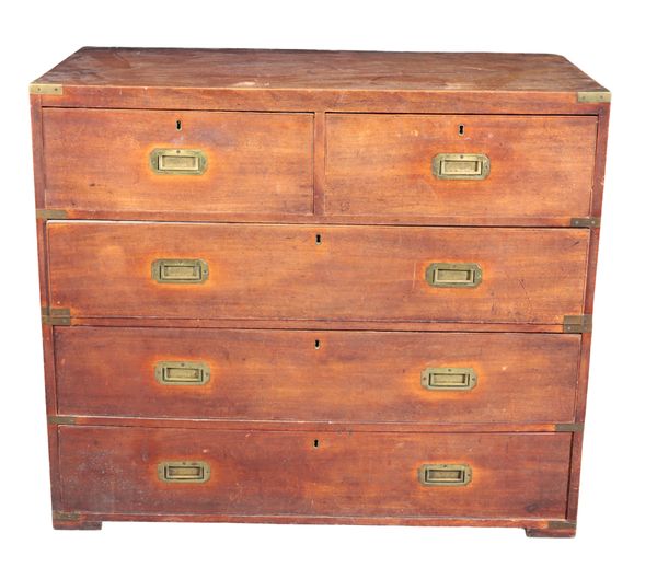A VICTORIAN BRASS BOUND CAMPAIGN CHEST