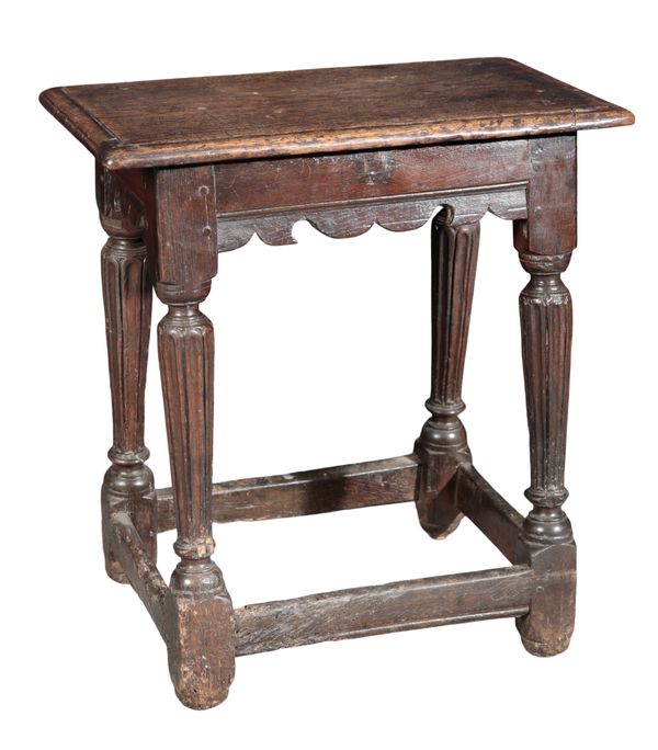AN OAK AND ELM JOINT STOOL