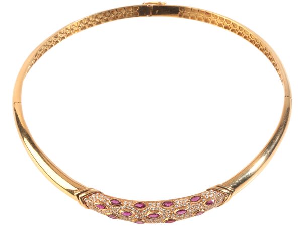 A RUBY AND DIAMOND COLLAR NECKLACE