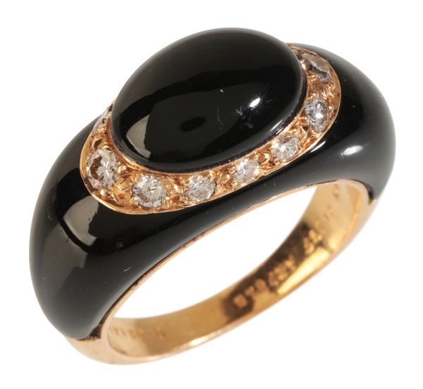 VAN CLEEF & ARPELS: A VINTAGE ONYX AND DIAMOND DRESS RING