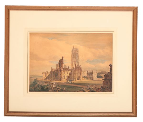 HENRY ASHTON (1801-1872) A capriccio view of Fonthill Abbey