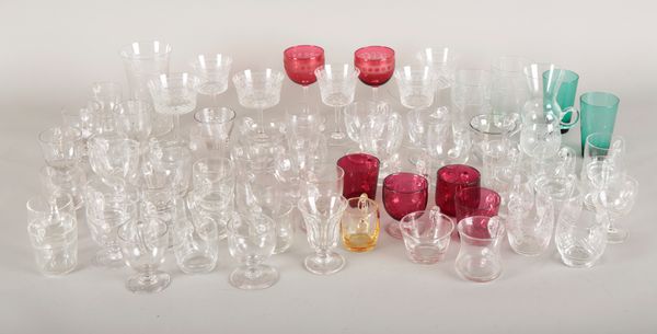 A COLLECTION OF CLEAR AND COLOURED GLASS CUSTARD CUPS