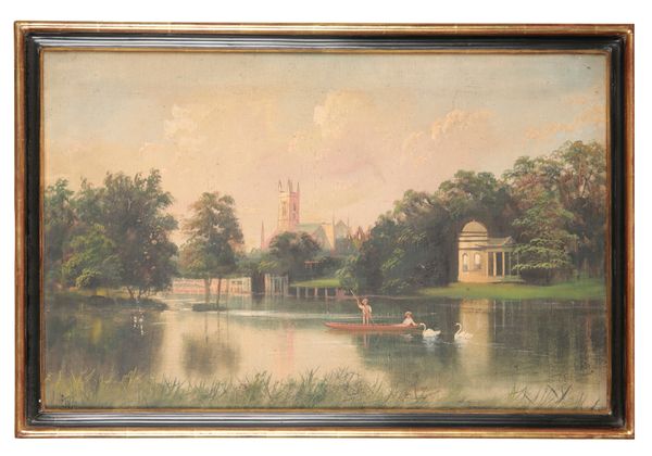 J. LEWIS (19th/20th century) A pair of naive style river landscapes