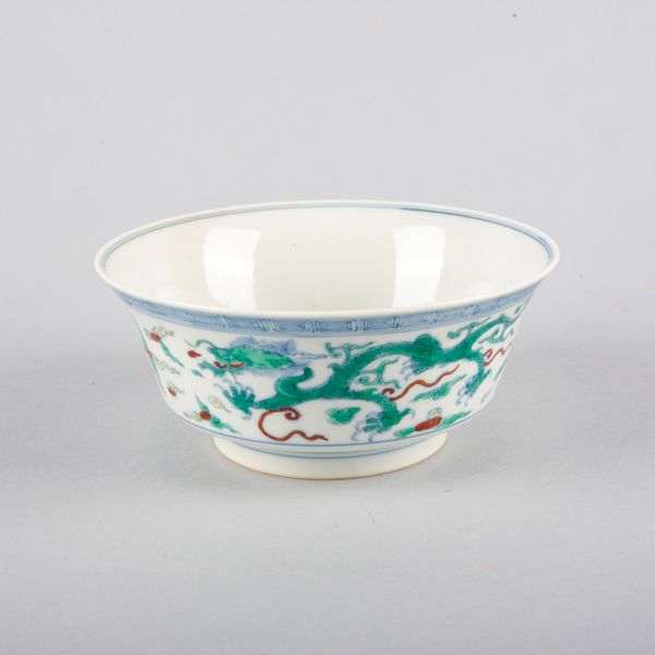 A CHINESE PORCELAIN DOUCAI 'DRAGON' BOWL