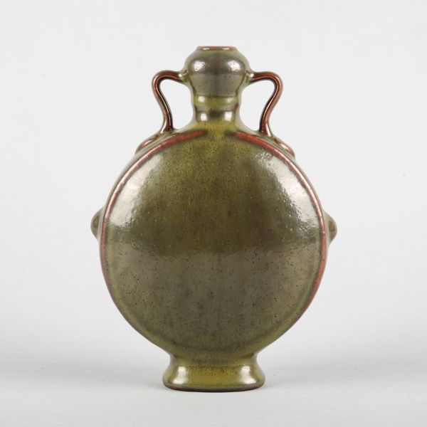 A CHINESE PORCELAIN TEA DUST GLAZED MOON FLASK