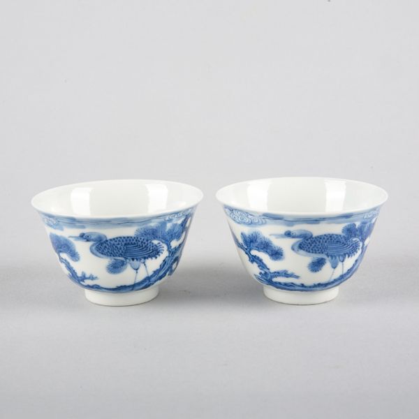A PAIR OF CHINESE PORCELAIN BLUE AND WHITE BOWLS