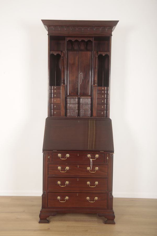 A MAHOGANY SECRETAIRE BOOKCASE BY WOBURN COLLECTION