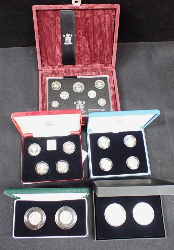 A COLLECTION OF SILVER COIN PROOF SETS