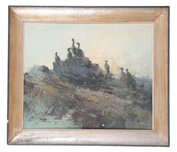 GEORGE ERNEST LANG (b. 1902) A study of cormorants
