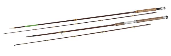 A HARDY "FIBERLITE" TWO PIECE SPINNING ROD