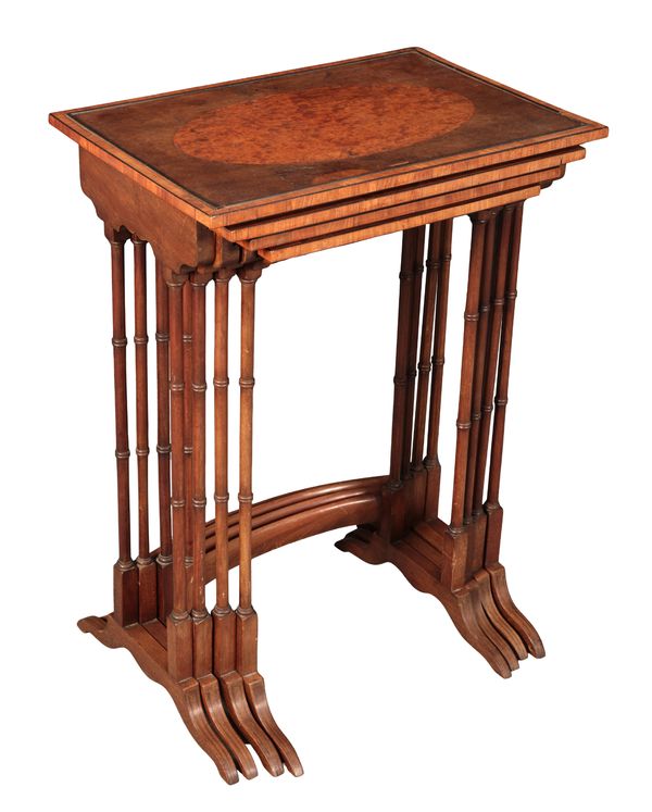 A REGENCY NEST OF FOUR QUARTETTO TABLES