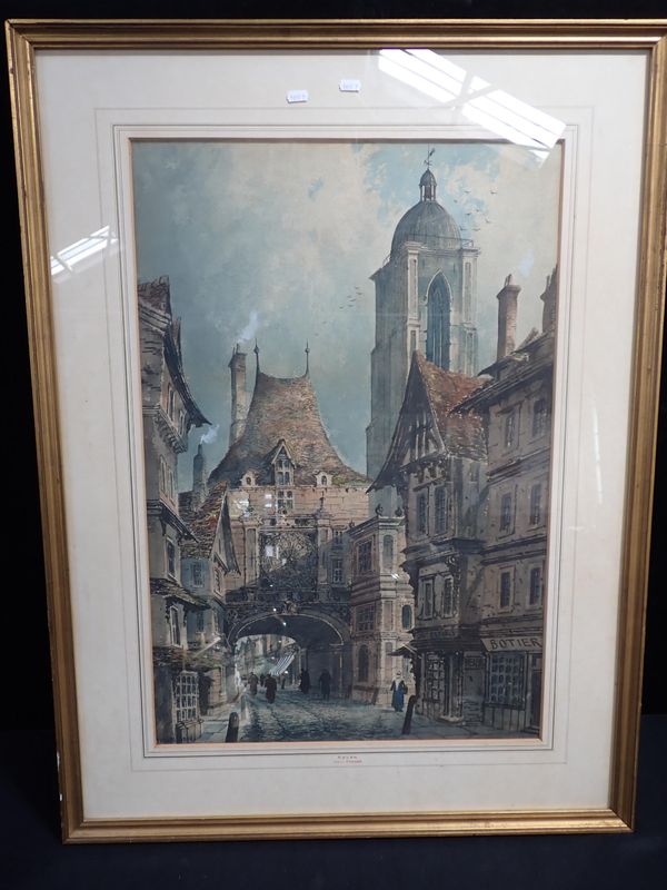 PAUL BRADDON: ROUEN, WATERCOLOUR