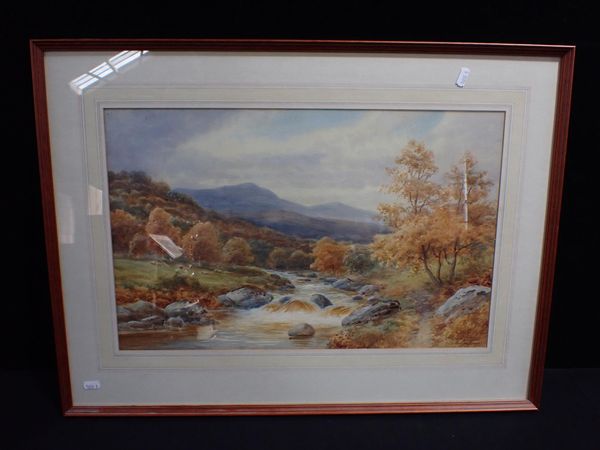 HAROLD LAINES: ON THE LYN, DEVON, WATERCOLOUR