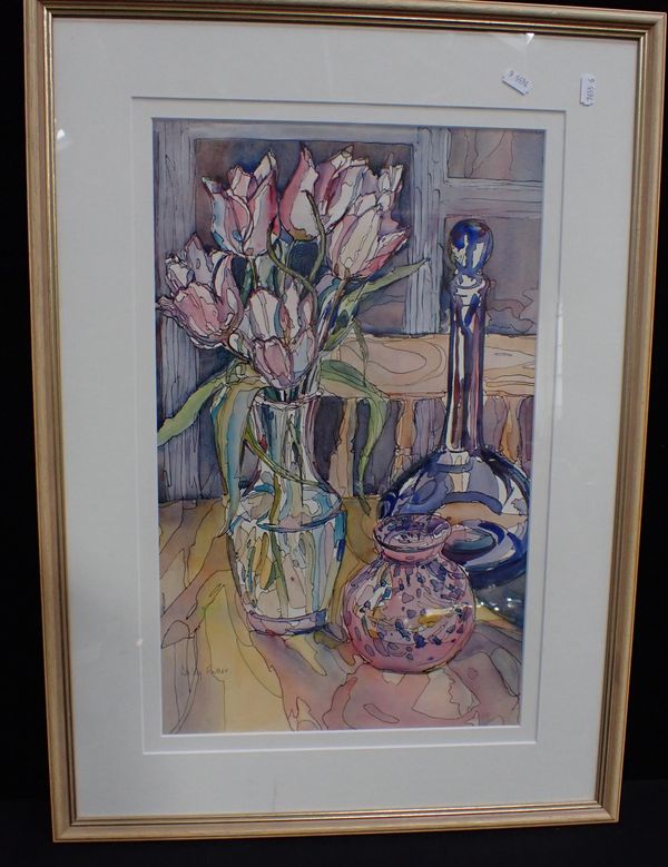 LESLEY FULLER: 'TULIPS AND BLUE GLASS'