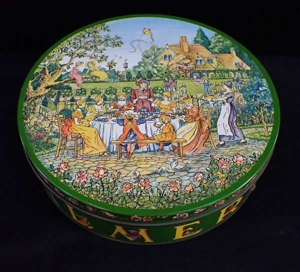 A HUNTLEY & PALMER 'RUDE' BISCUIT TIN