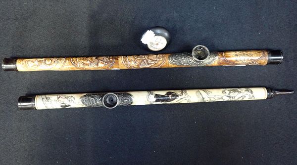 TWO CHINESE OPIUM PIPES