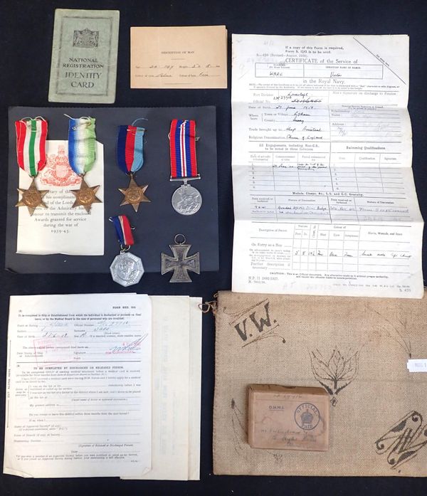 GROUP OF MEDALS  AND PAPERWORK RELATING TO LEADING STEWARD VICTOR A. WARE