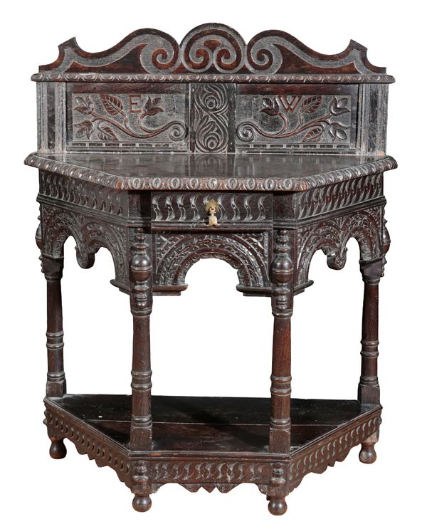 AN OAK CREDENCE TABLE