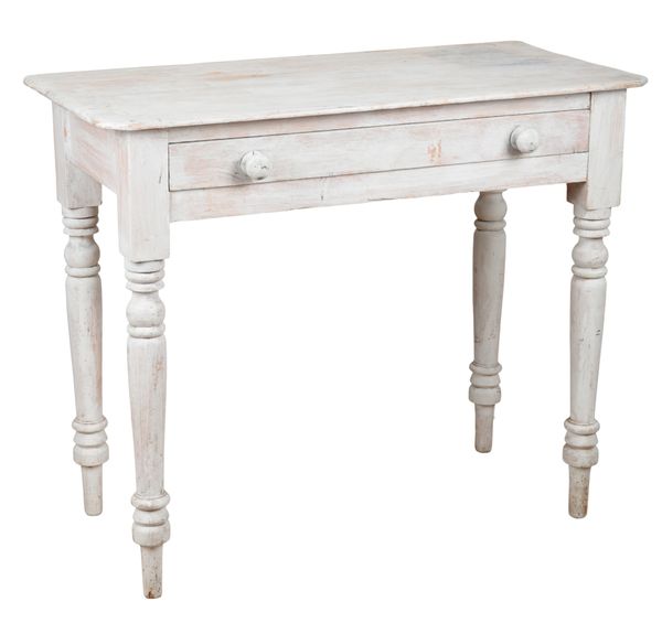 A WHITE-PAINTED PINE SIDE OR HALL TABLE